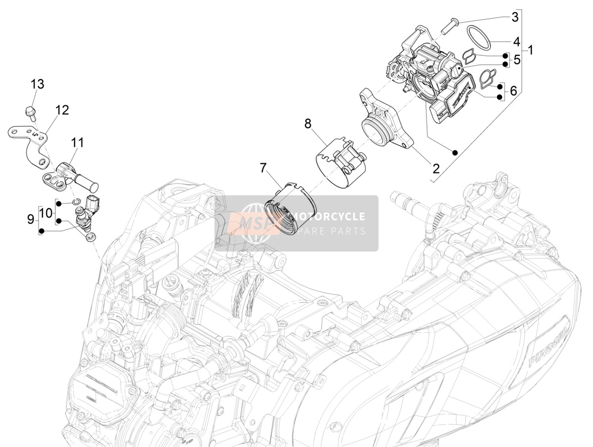 Throttle body - Injector - Induction joint