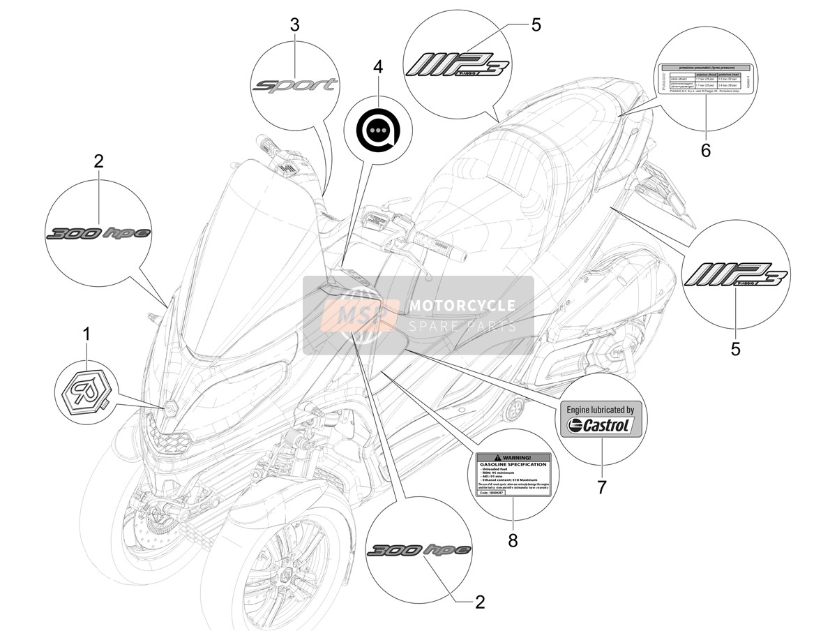 2H003376, Schild, Piaggio, 0