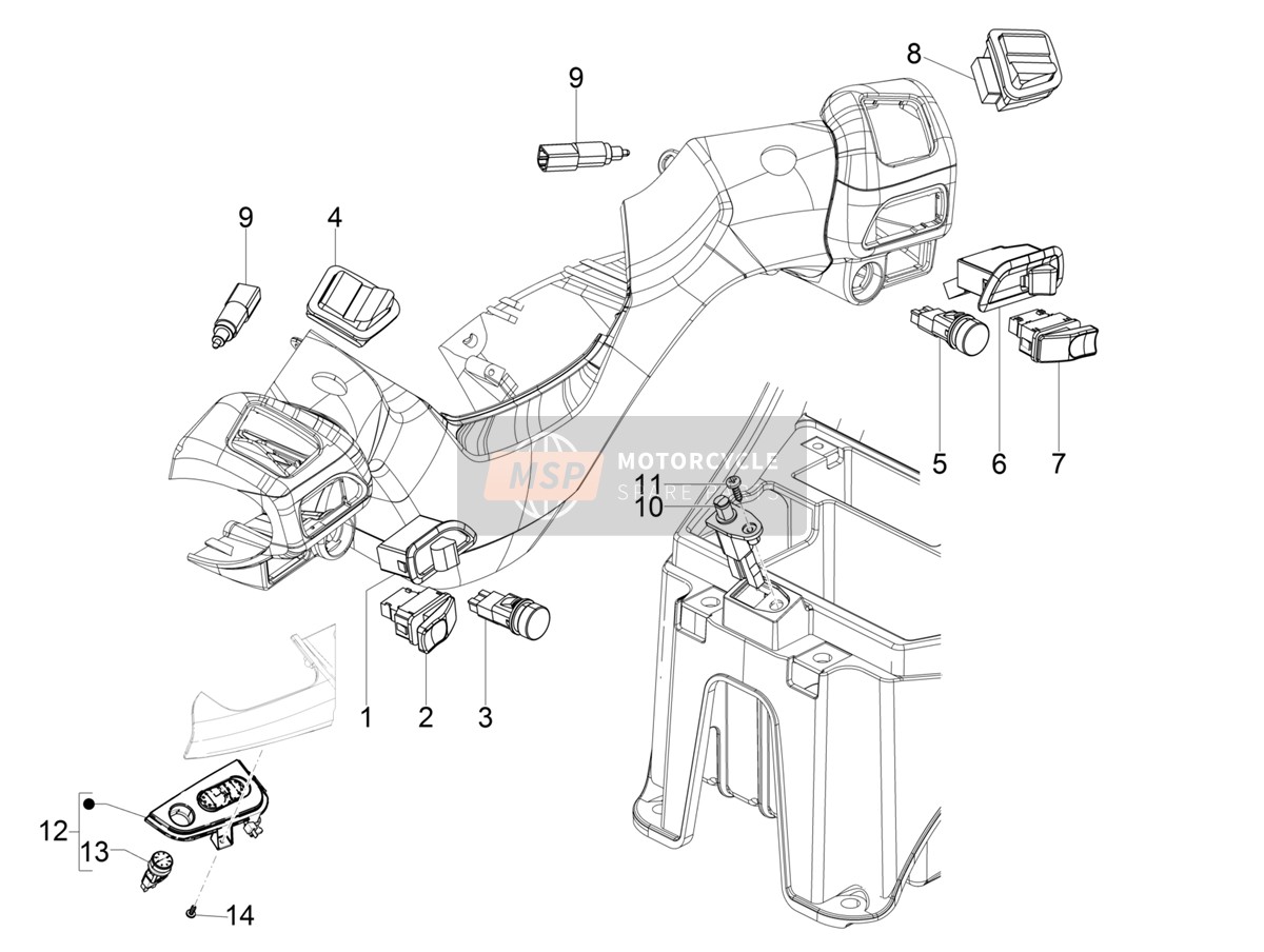 1D003130, Start Push Button, Piaggio, 0