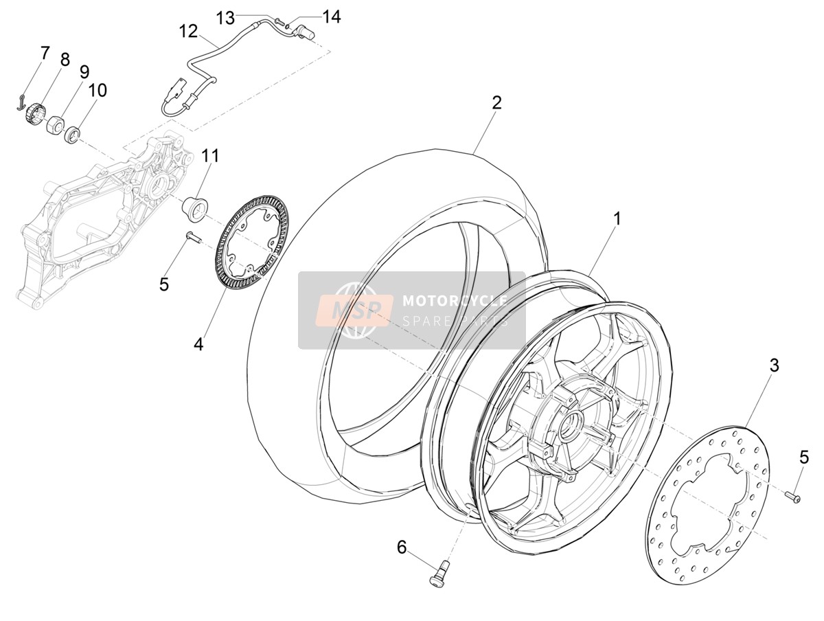 1C004381, Pneu Arrière 140/70-14", Piaggio, 0