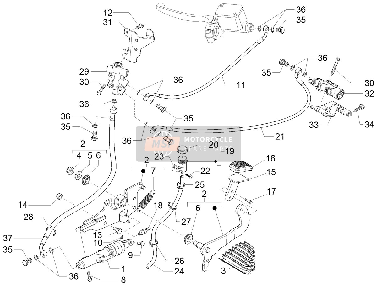 Control pedals - Levers