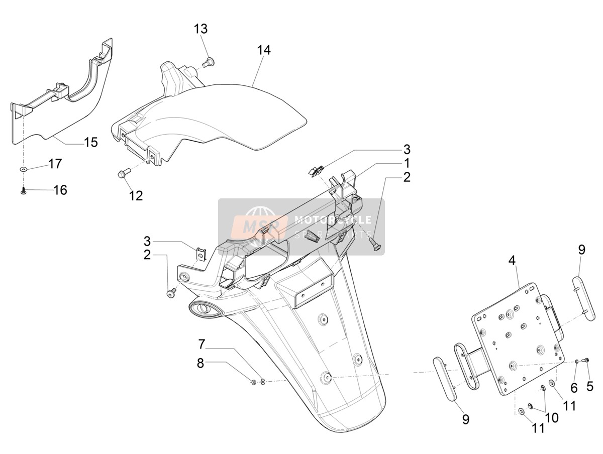 Rear cover - Splash guard