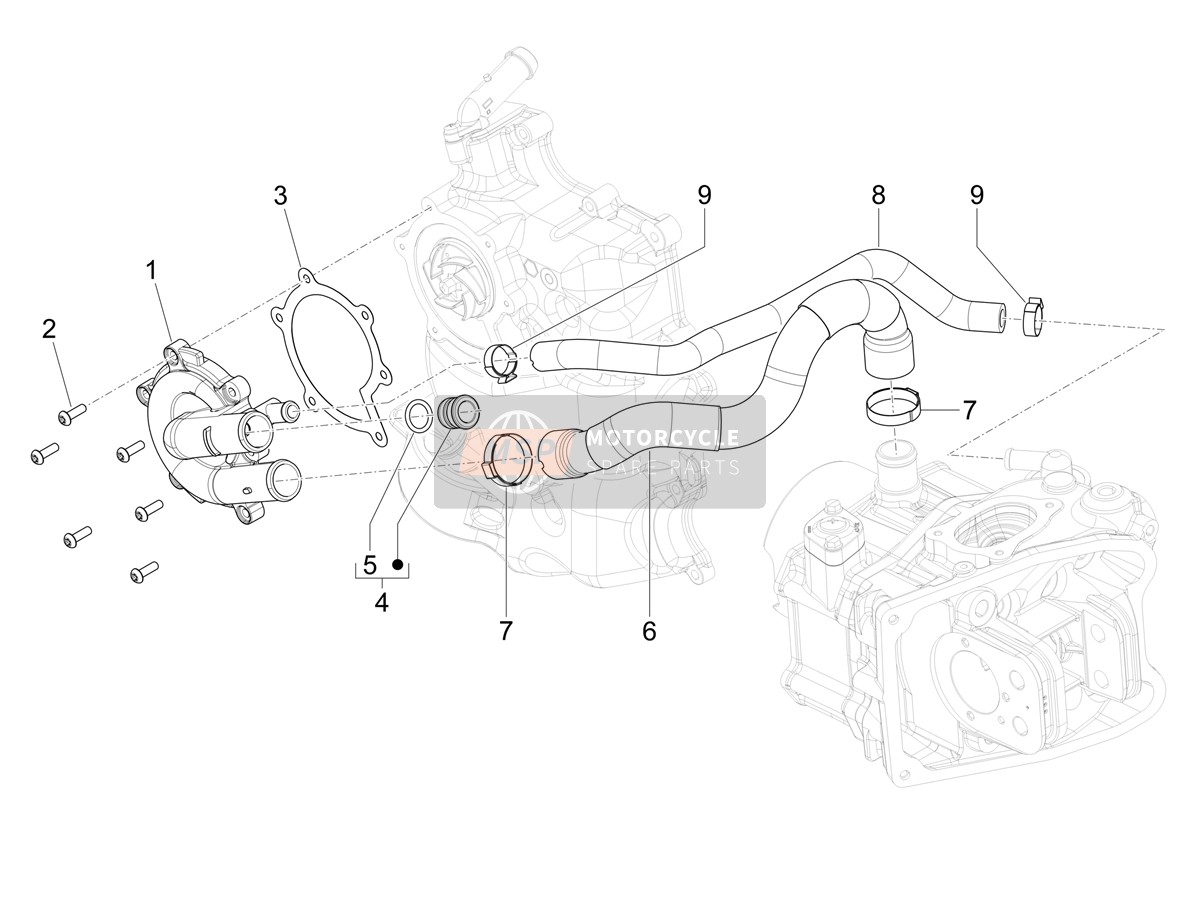Piaggio MP3 530 HPE RST Exclusive E5 (N.AMERICA) 2023 Kühlmittelpumpe für ein 2023 Piaggio MP3 530 HPE RST Exclusive E5 (N.AMERICA)
