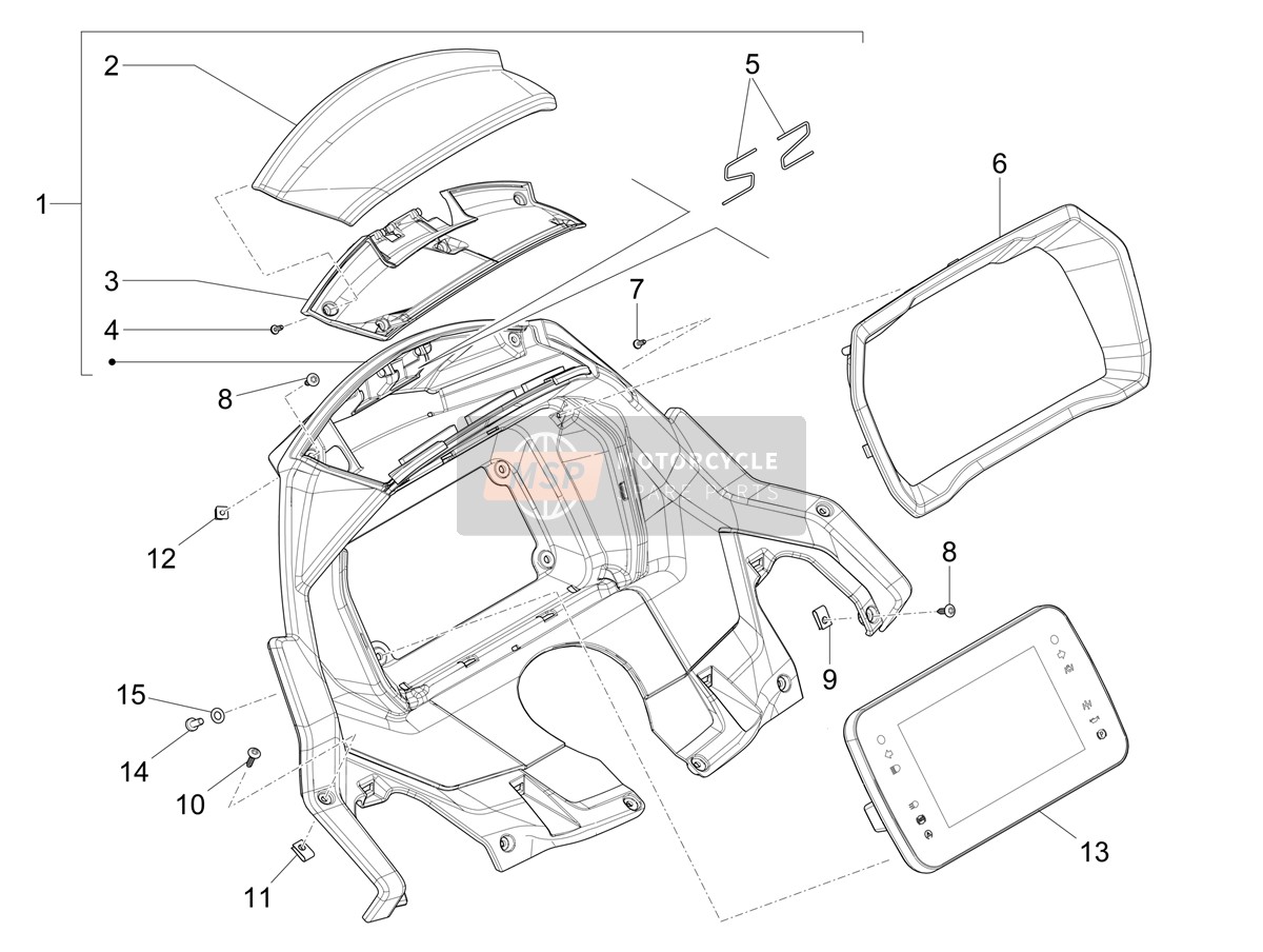 Piaggio MP3 530 HPE RST Exclusive E5 (N.AMERICA) 2023 Combiné D'Instruments - Tableau De Bord pour un 2023 Piaggio MP3 530 HPE RST Exclusive E5 (N.AMERICA)