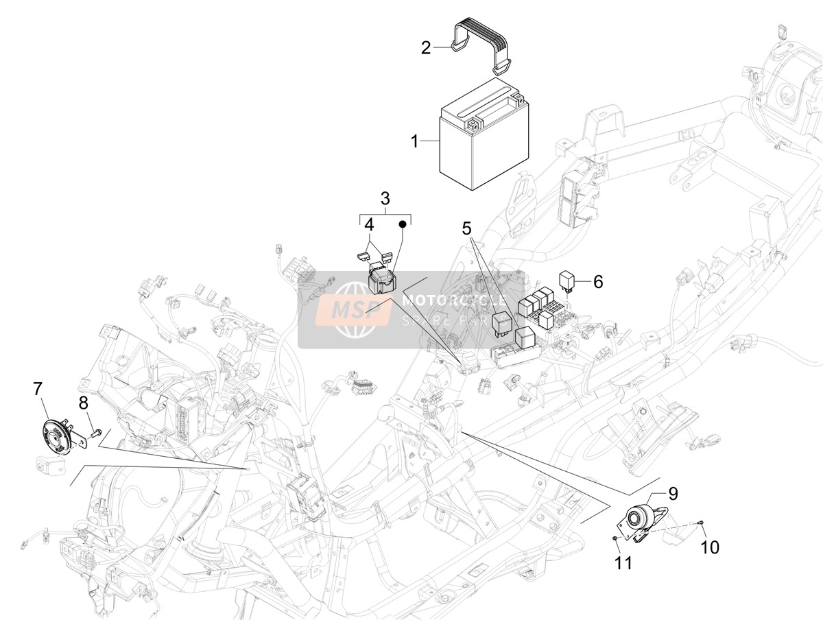 Commutateurs de télécommande - Batterie - klaxon