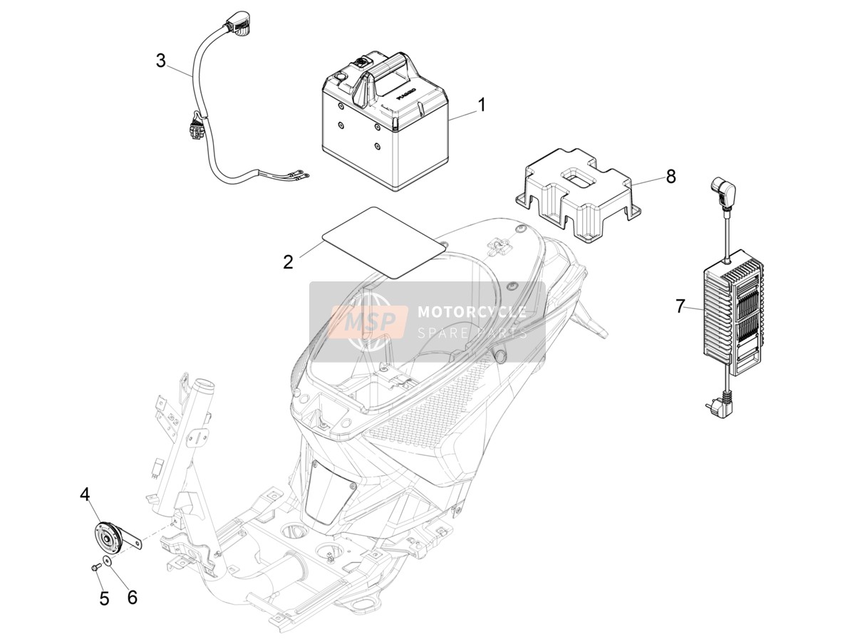 1D003715, Batteriekabel, Piaggio, 0