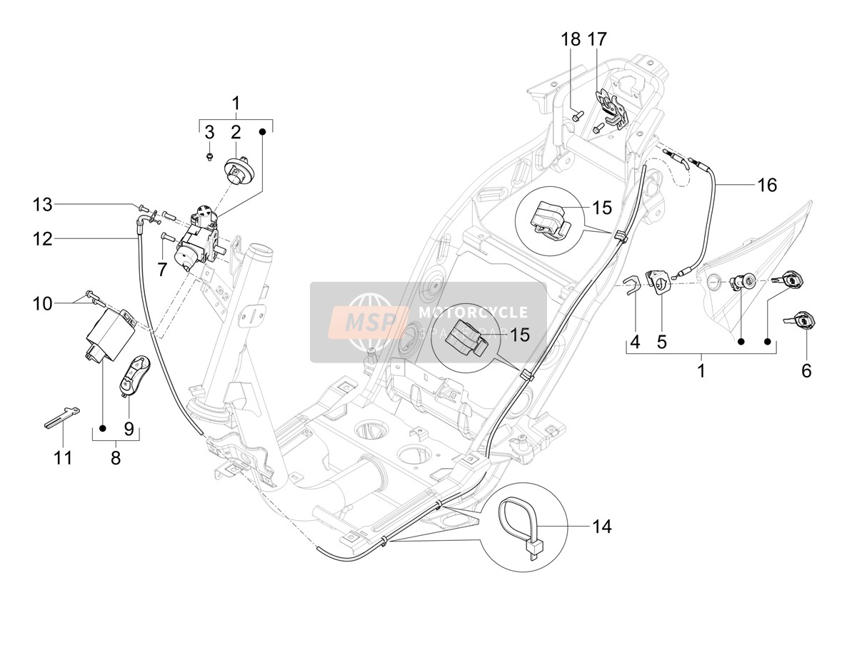 1D003778, Fernbedienung, Piaggio, 1