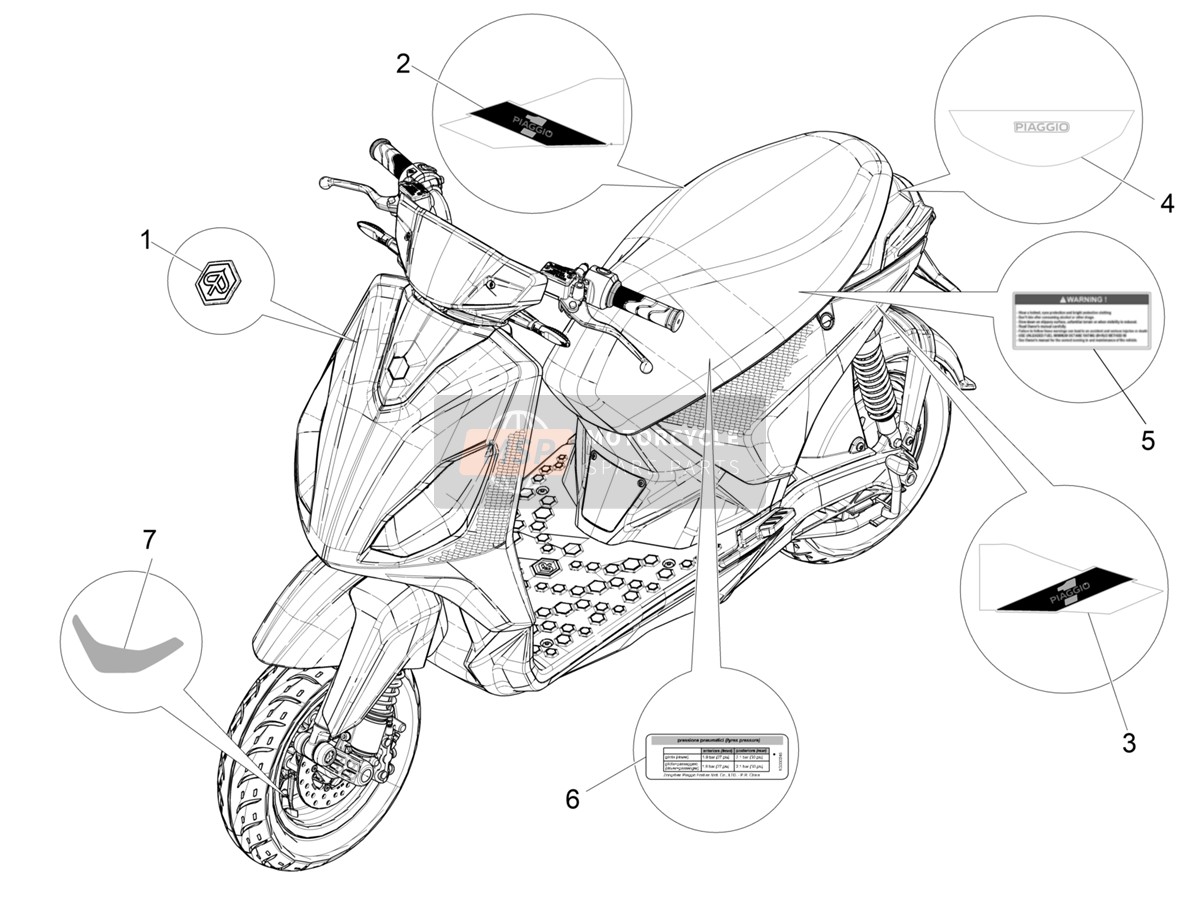 2H004624000A4, Aufkleber Felge, Piaggio, 1