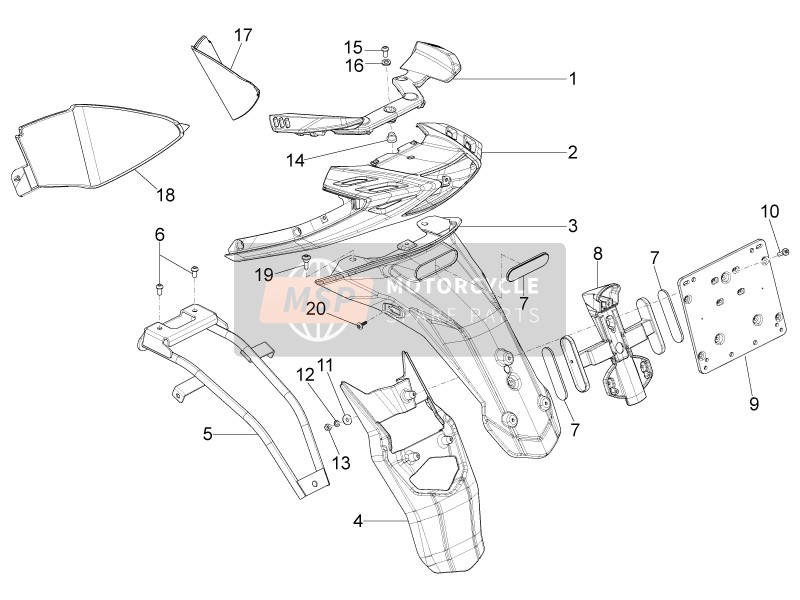 Rear cover - Splash guard