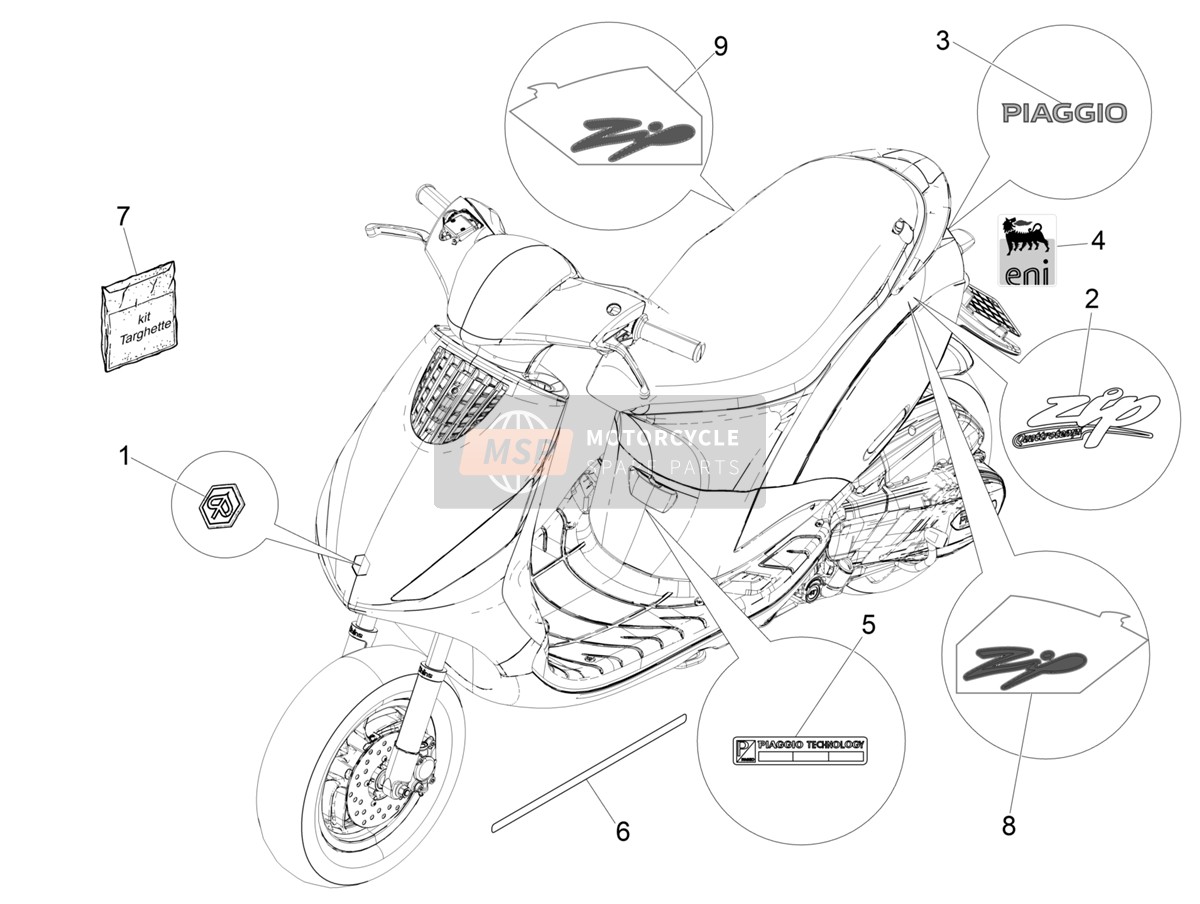 2H003414000A1, Plakette ""Piaggio"", Piaggio, 1