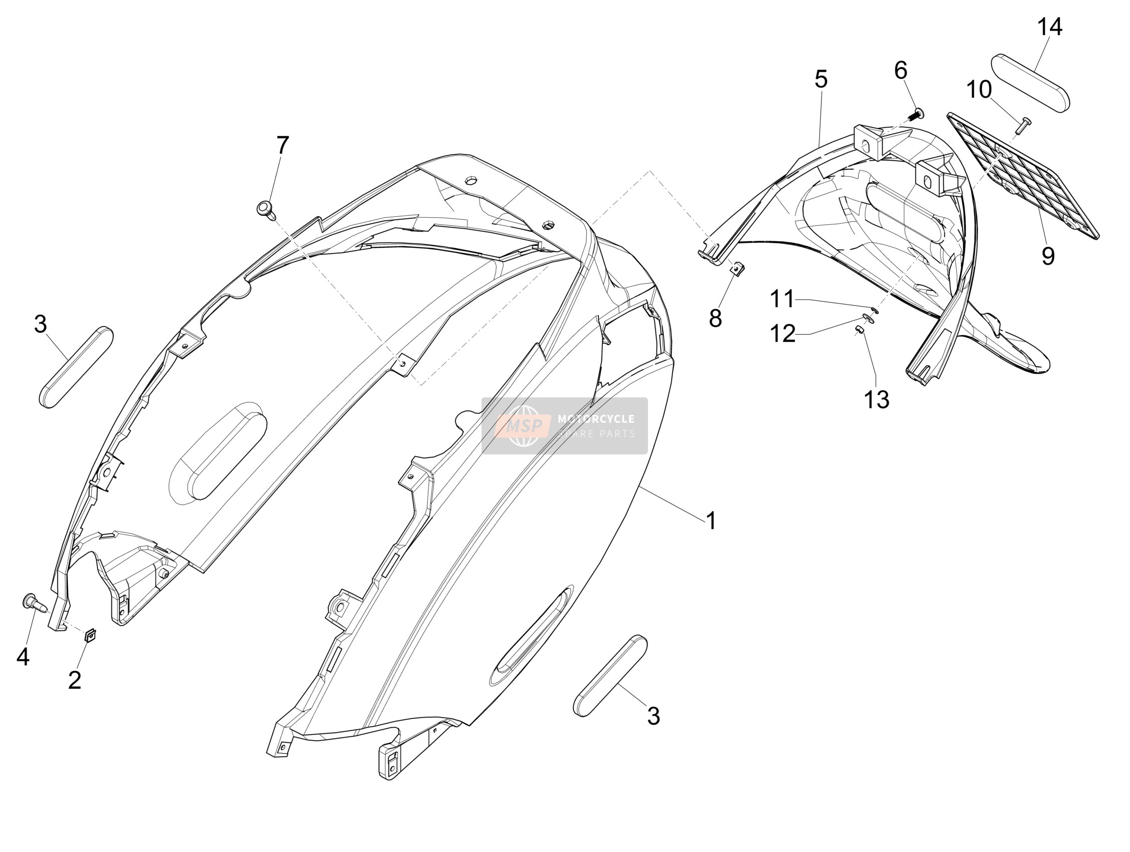 1B005483000XVA, Copertura Pos, Piaggio, 0