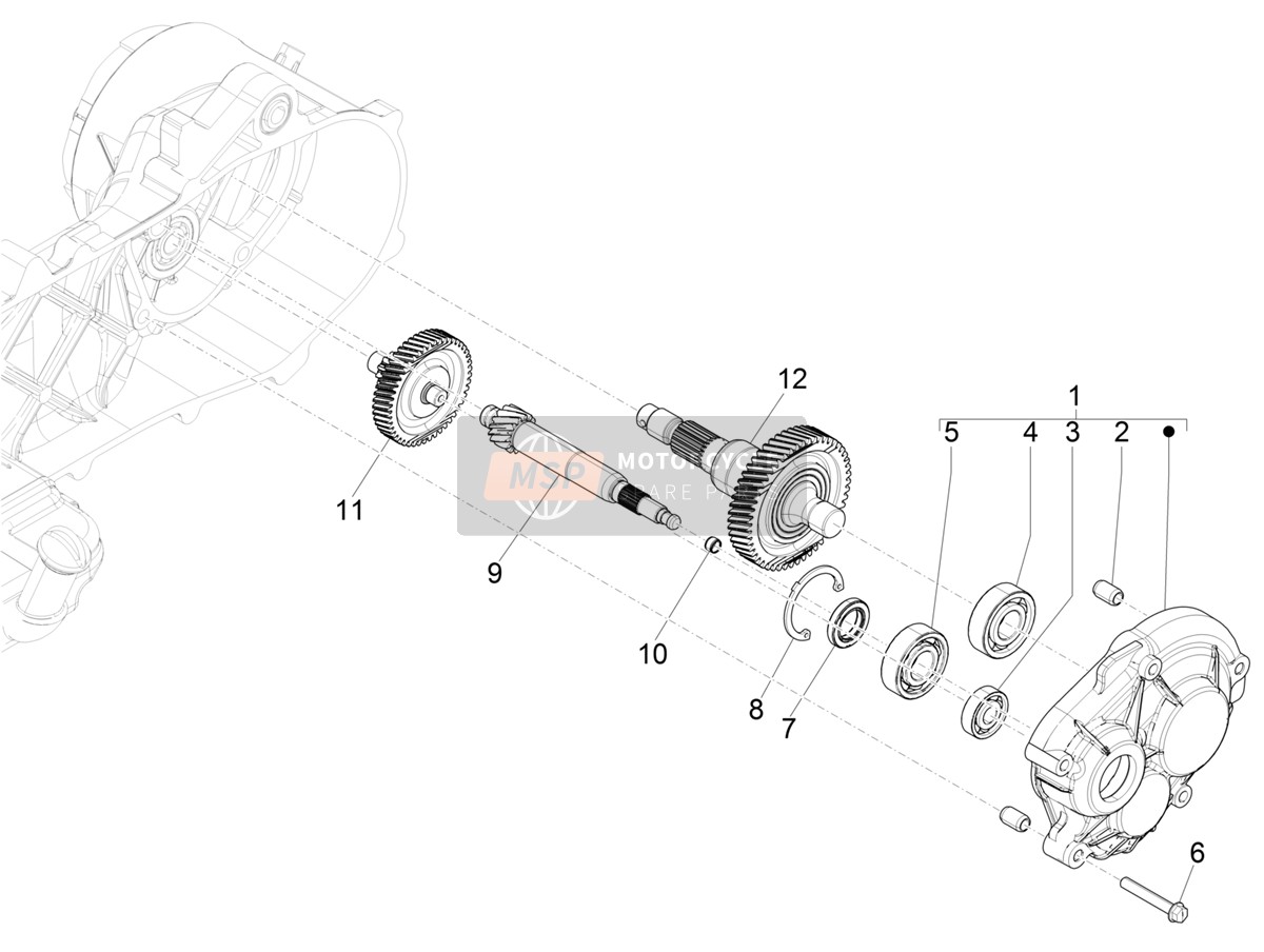 1A017849, Gear Hub Cover With I.P., Piaggio, 0