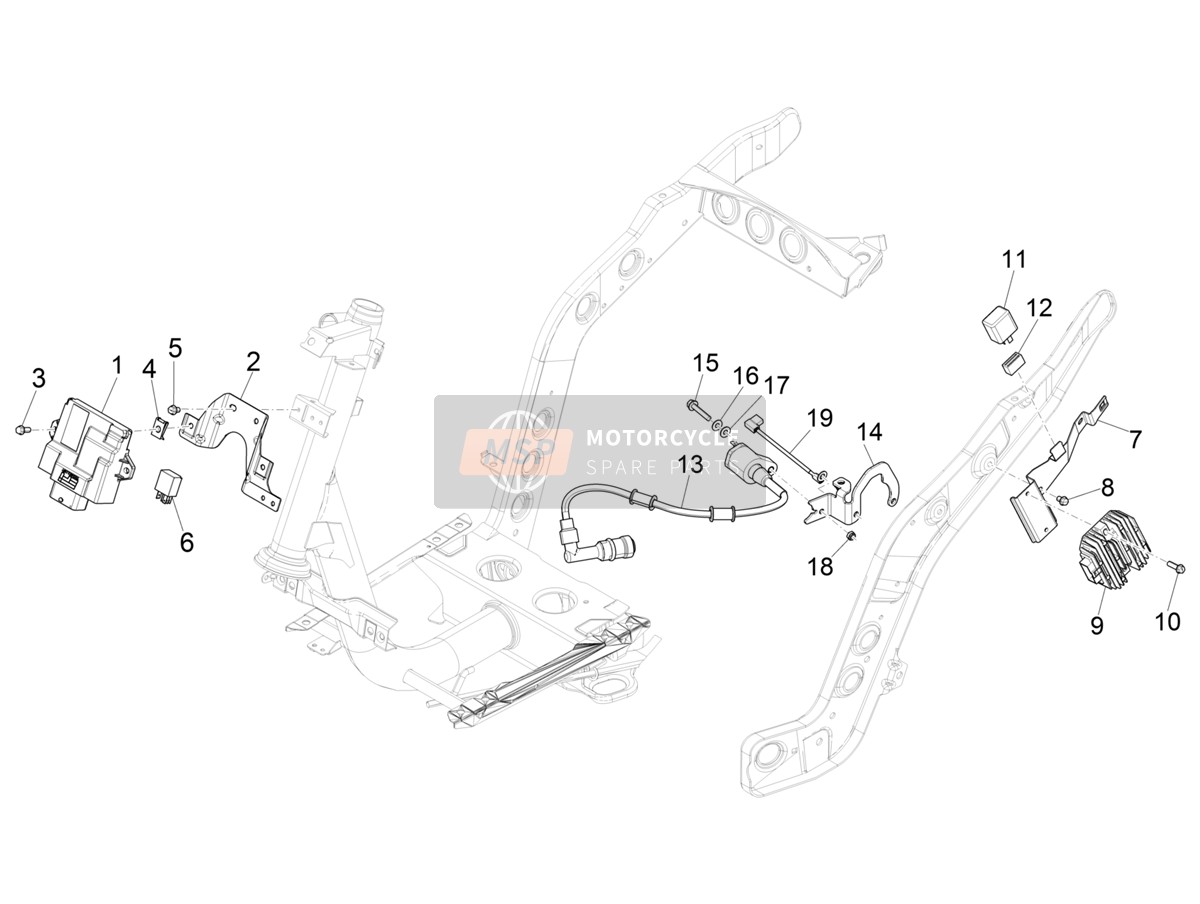 1A018597, Ground Wire, Piaggio, 1