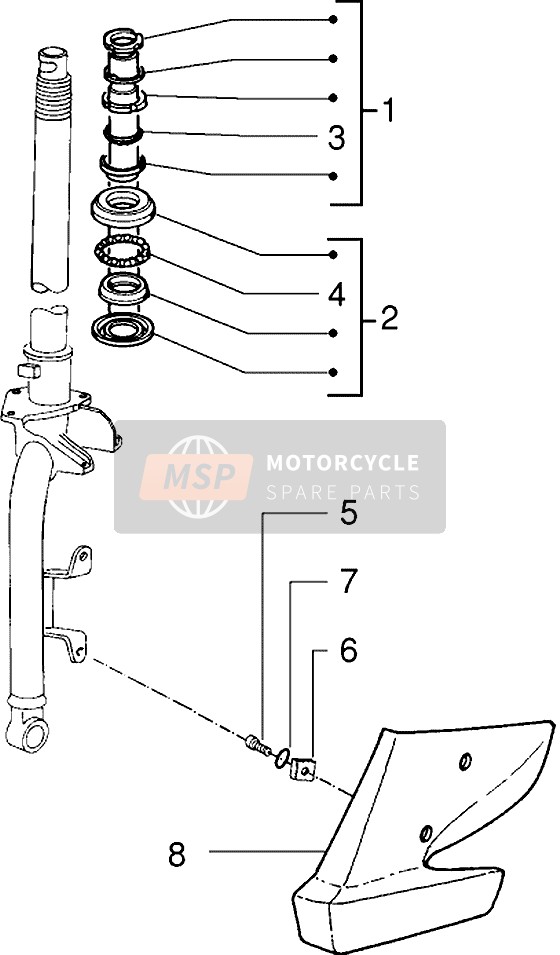 Piaggio Sfera RST 125 1997 Steering Bearing Ball Tracks for a 1997 Piaggio Sfera RST 125