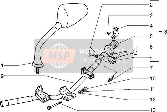 Piaggio Sfera RST 50 1997 Handlebars Component Parts (2) for a 1997 Piaggio Sfera RST 50