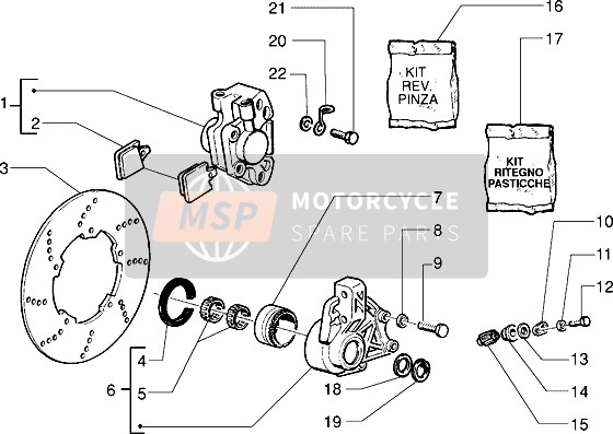 Piaggio Sfera RST 50 1997 Rem remklauw - Remschijf voor een 1997 Piaggio Sfera RST 50