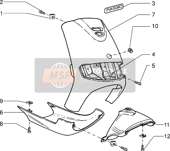 Piaggio Sfera RST 50 1995 Proteger Máscara para un 1995 Piaggio Sfera RST 50