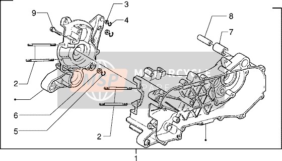 Piaggio Sfera RST 80 1994 Caja Del Cigüeñal para un 1994 Piaggio Sfera RST 80