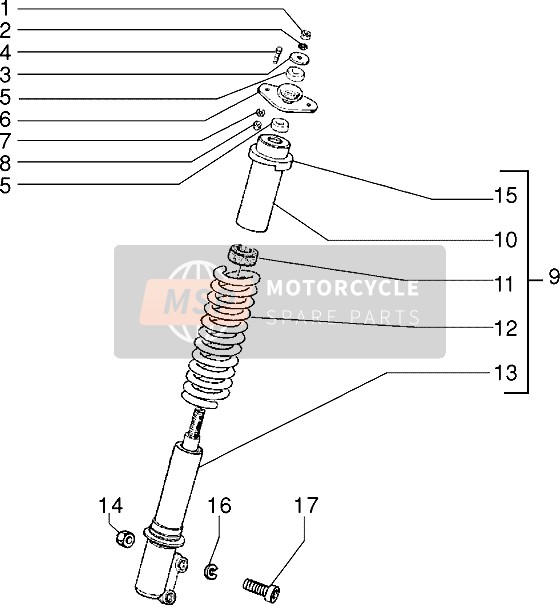 Piaggio Sfera RST 80 1995 Front Shock Absorber for a 1995 Piaggio Sfera RST 80