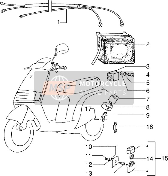 Piaggio Skipper 125 1997 Dispositivi elettrici (3) per un 1997 Piaggio Skipper 125