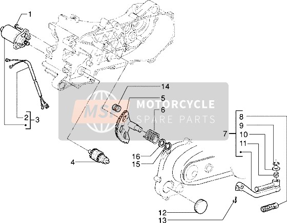 Piaggio Skipper 125 1997 Comenzando Motor-Palanca de arranque para un 1997 Piaggio Skipper 125