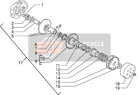 485442, Koppeling, Piaggio, 1