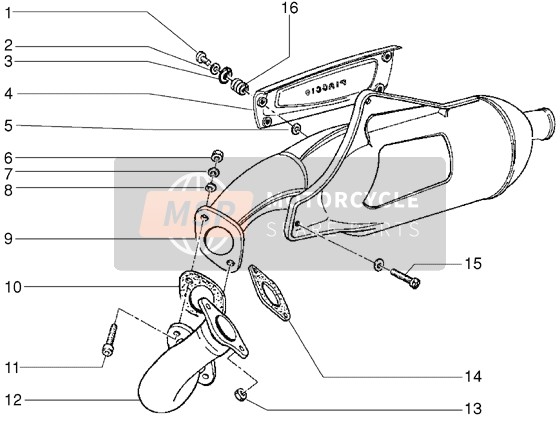 Piaggio Skipper 125 1998 Schalldämpfer für ein 1998 Piaggio Skipper 125