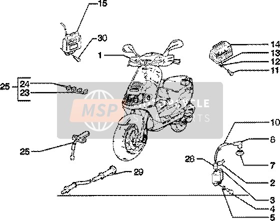 Piaggio Skipper 125 4T 2000 Elektrisch Apparaat voor een 2000 Piaggio Skipper 125 4T