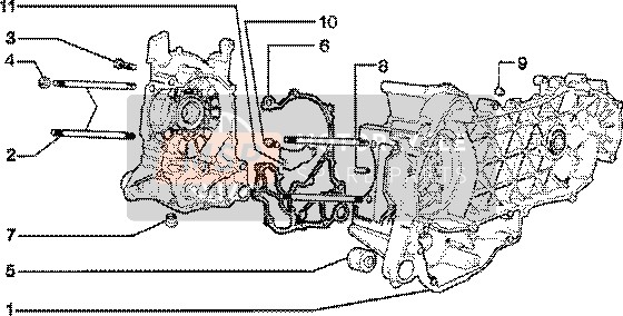 Piaggio Skipper 125 4T 2005 Crankcase for a 2005 Piaggio Skipper 125 4T