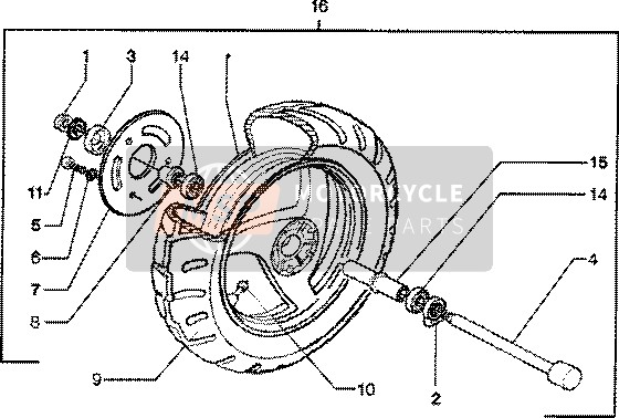 Piaggio Skipper 150 4T 2000 Front Wheel for a 2000 Piaggio Skipper 150 4T