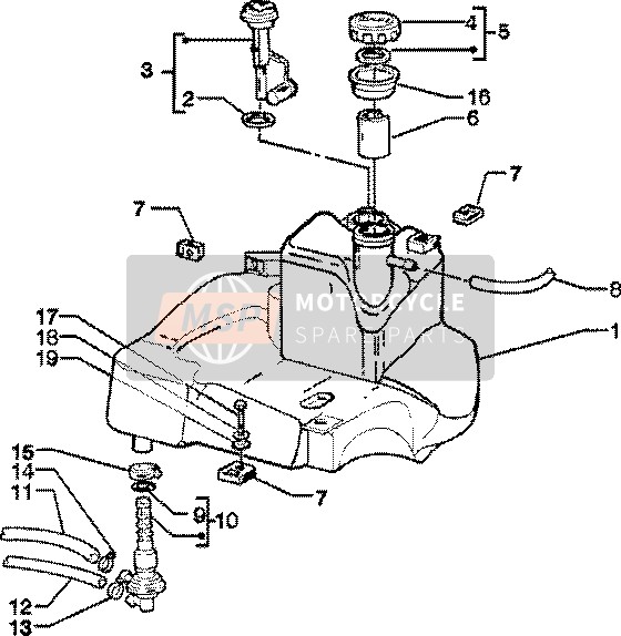 Piaggio Skipper 150 4T 2000 Serbatoio di carburante per un 2000 Piaggio Skipper 150 4T