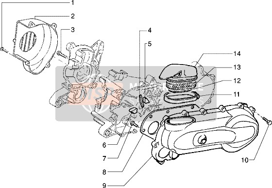 Piaggio SkipperR 150 1998 Cubierta de transmisión para un 1998 Piaggio SkipperR 150