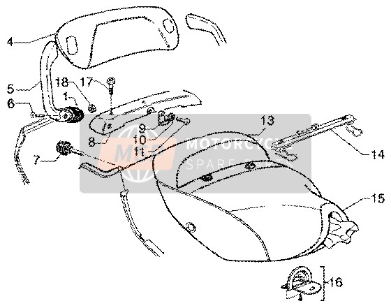 Piaggio Super Hexagon GTX 125 2003 Sillín para un 2003 Piaggio Super Hexagon GTX 125