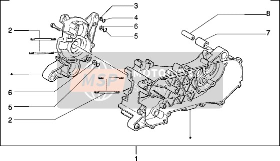 Piaggio Typhoon 125 1995 Crankcase for a 1995 Piaggio Typhoon 125