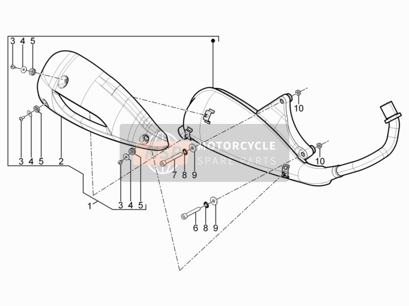 Piaggio Typhoon 125 4T 2V E3 2011 Silenciador para un 2011 Piaggio Typhoon 125 4T 2V E3