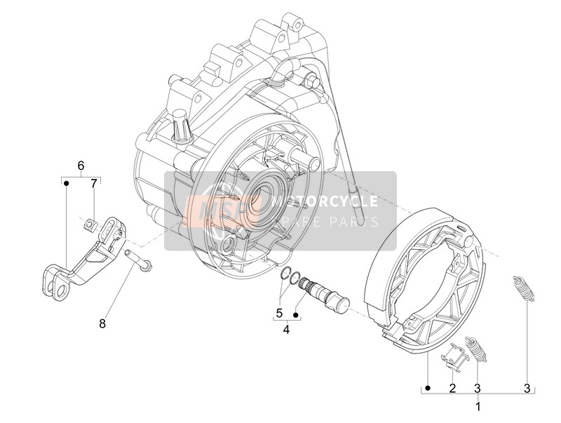 Piaggio Typhoon 125 4T 2V E3 (USA) 2011 Bremse hinten - Bremsbacke für ein 2011 Piaggio Typhoon 125 4T 2V E3 (USA)