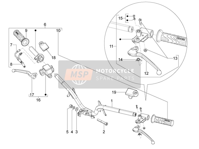 Piaggio Typhoon 125 4T 2V E3 (USA) 2013 Handlebars - Master cil. for a 2013 Piaggio Typhoon 125 4T 2V E3 (USA)