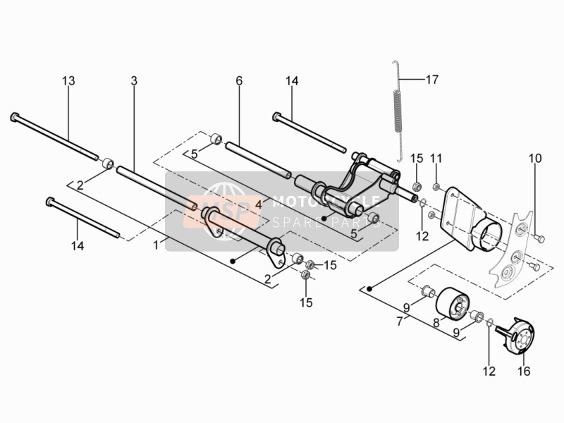 Piaggio Typhoon 125 4T 2V E3 (USA) 2013 Swing Arm for a 2013 Piaggio Typhoon 125 4T 2V E3 (USA)