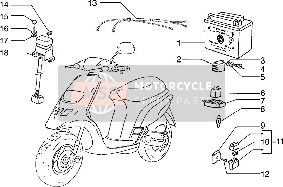 Piaggio Typhoon 125 X 2000 Elektrische toestellen (3) voor een 2000 Piaggio Typhoon 125 X