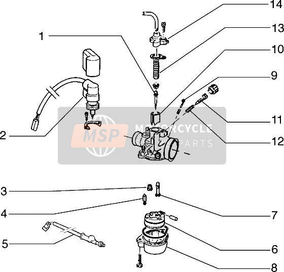 Piaggio Typhoon 125 X 2000 Carburatore (2) per un 2000 Piaggio Typhoon 125 X