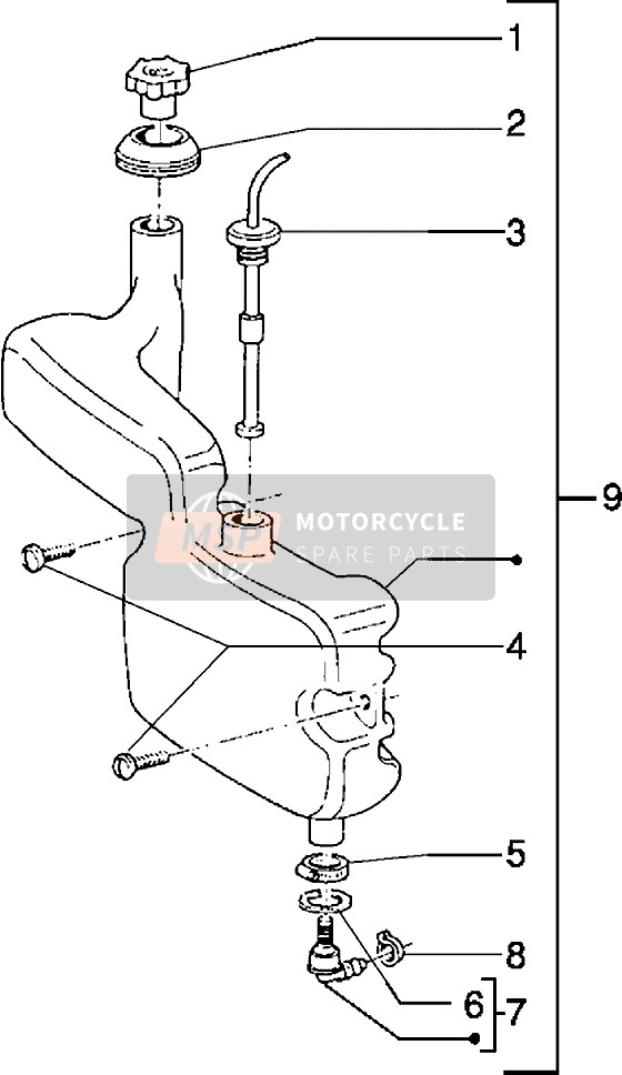 Piaggio Typhoon 125 XR 2000 Olie Tank voor een 2000 Piaggio Typhoon 125 XR