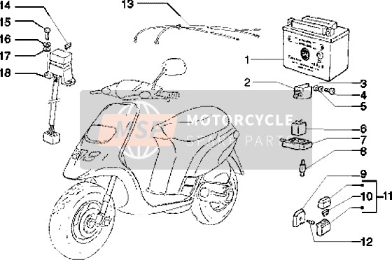 Piaggio Typhoon 125 XR 2003 Appareils électriques (3) pour un 2003 Piaggio Typhoon 125 XR