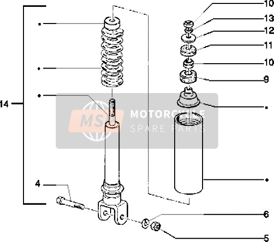 Piaggio Typhoon 125 XR 2003 Rear Shock Absorber for a 2003 Piaggio Typhoon 125 XR