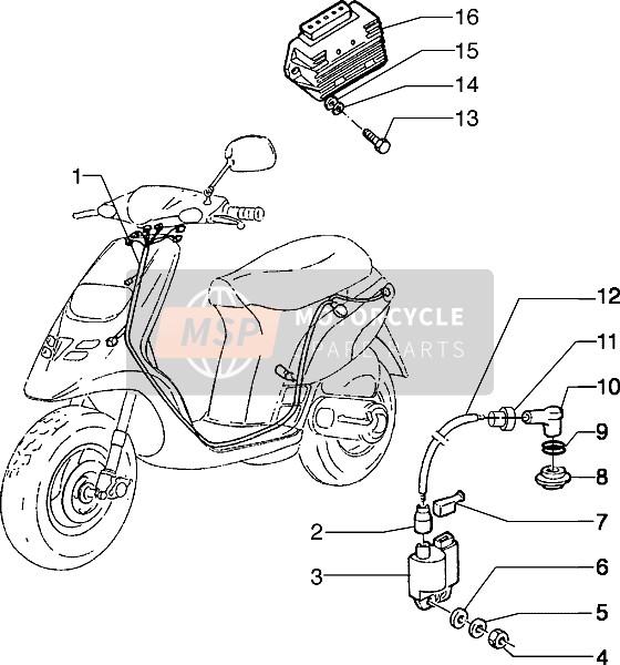 Piaggio Typhoon 50 2000 Aparatos eléctricos para un 2000 Piaggio Typhoon 50