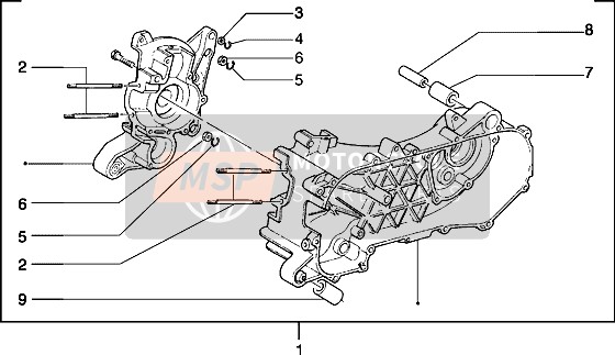 Piaggio Typhoon 50 2000 Crankcase for a 2000 Piaggio Typhoon 50