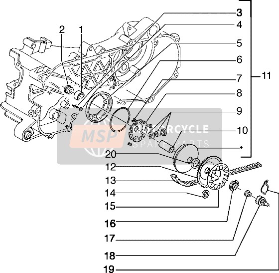 Piaggio Typhoon 50 2000 Driving Pulley for a 2000 Piaggio Typhoon 50