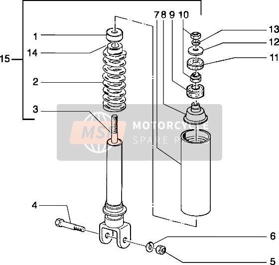 66800700E4, Amortisseur Arriere, Piaggio, 2