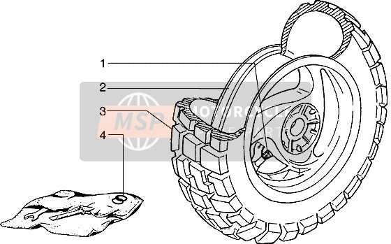 Piaggio Typhoon 50 1999 Rear Wheel for a 1999 Piaggio Typhoon 50