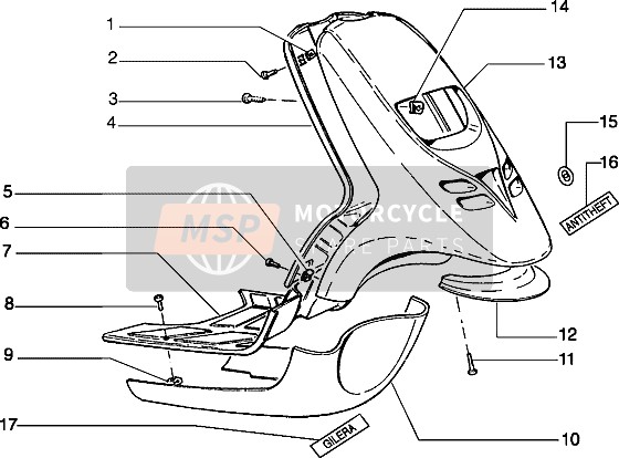 Piaggio Typhoon 50 2000 Bouclier avant-Marchepied-Divulgacher pour un 2000 Piaggio Typhoon 50