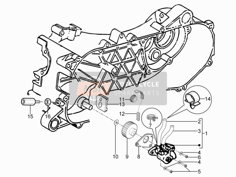 Piaggio Typhoon 50 2T E3 (CH) 2011 Oliepomp voor een 2011 Piaggio Typhoon 50 2T E3 (CH)